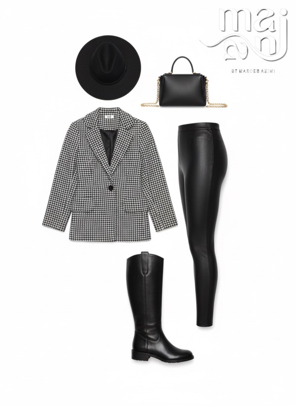 خرید کت پاییزه زنانه کشمیر طرح پیردوپیل دوخت مزونی