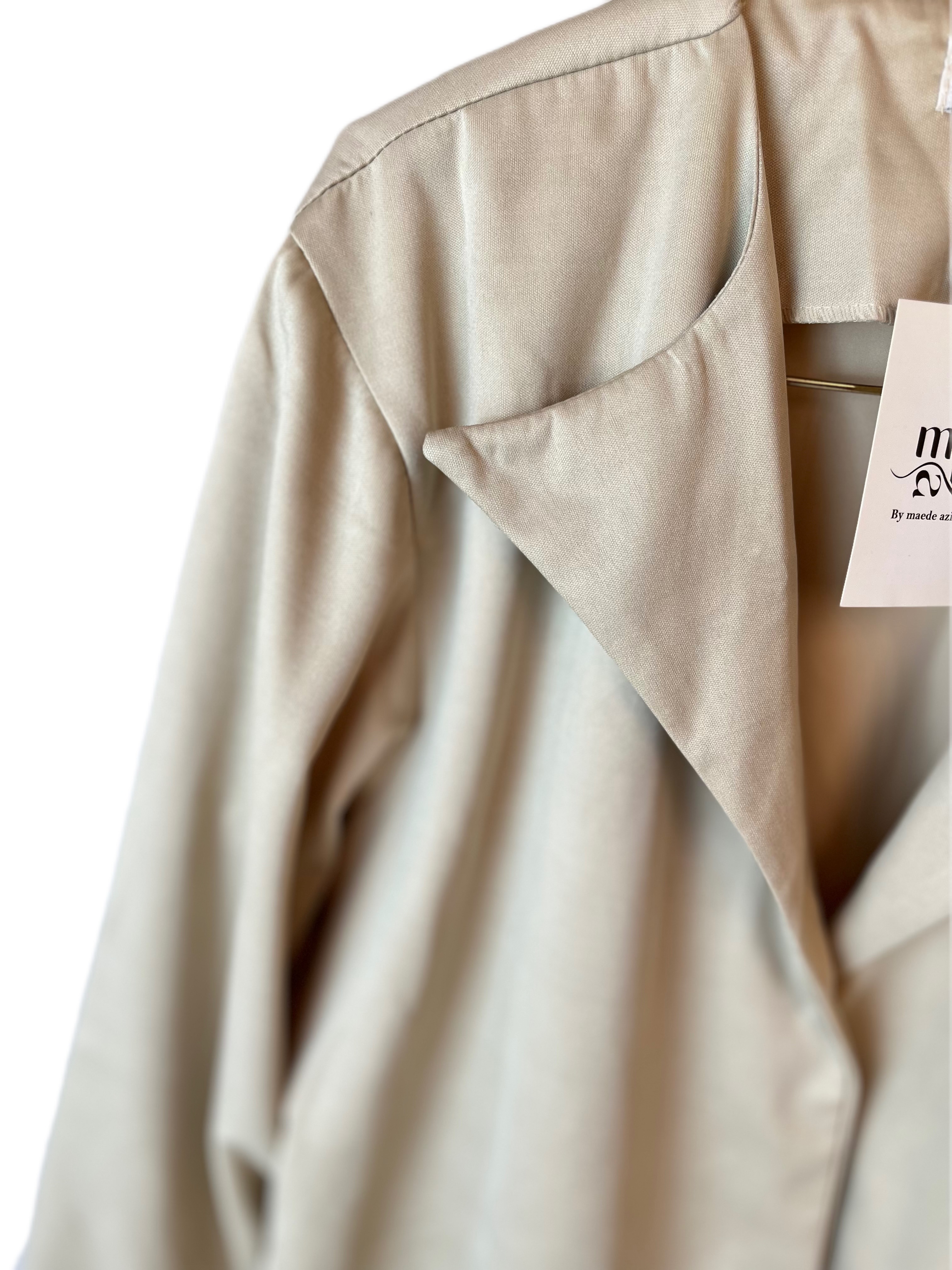 ست کراپ بارونی سانتانا با شلوار جین - مناسب استایل روزمره